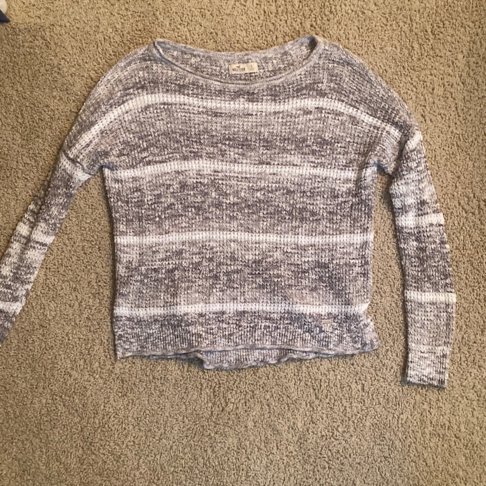 Hollister grey striped sweater